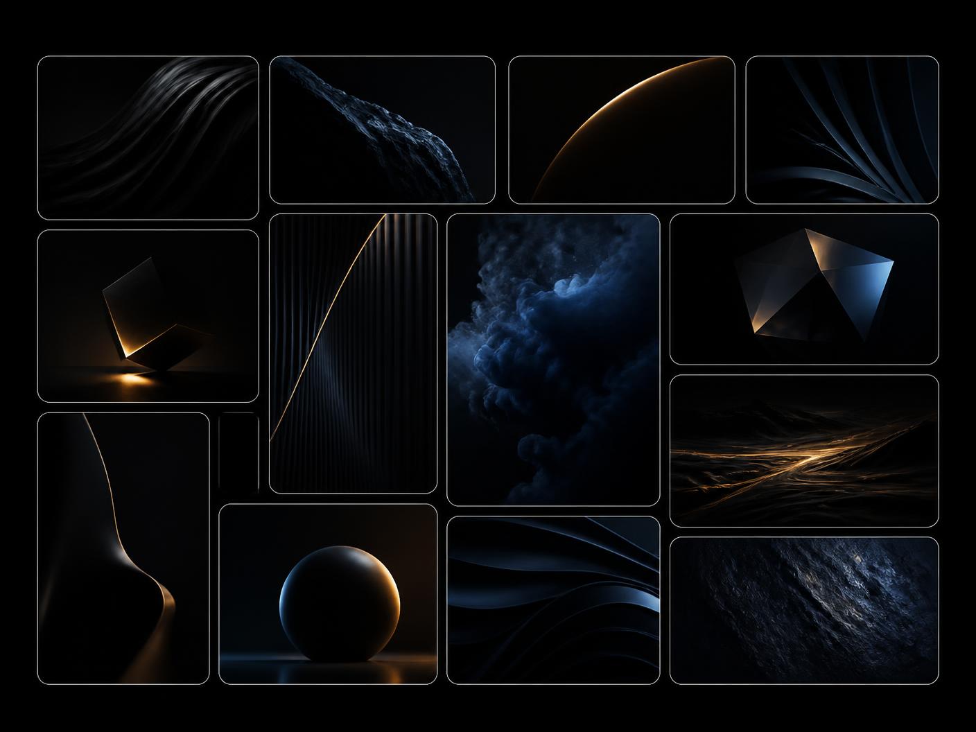Grid of saved image and video assets in the private iCreative library